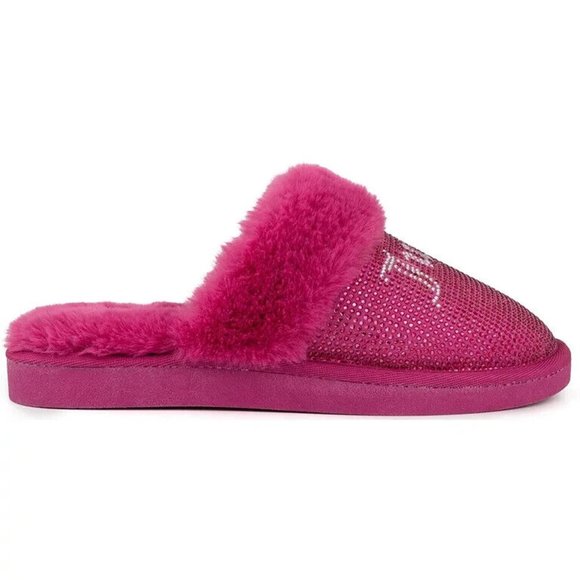 Juicy Couture 6 Kisses Magenta Slide Slipper Sandals Faux Fur Women's Sizes New - Picture 9 of 13